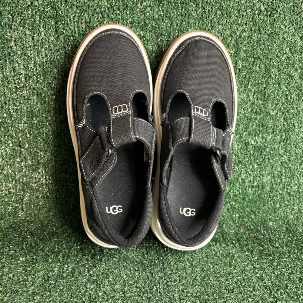 UGG EZ-Duzzit Mary Jane Canvas Platform T-Strap Chunky Sneaker Black Womens Sz 7 - Picture 5 of 12